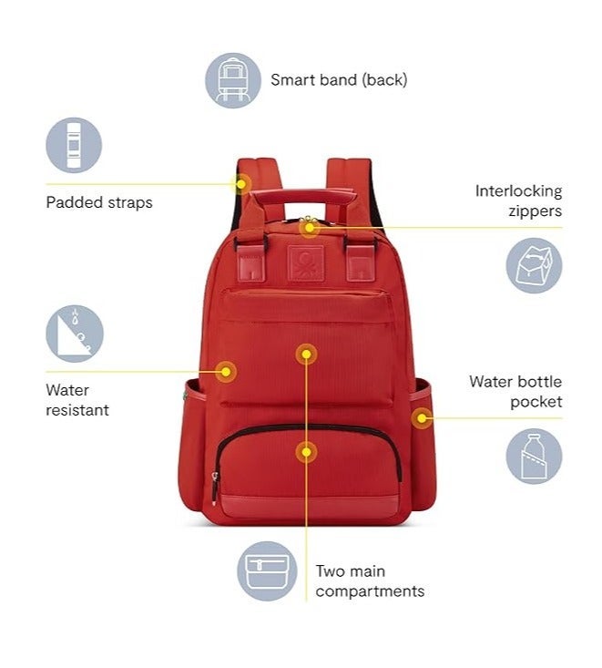UNITED COLORS OF BENETTON Color Block Tote 15.6" Softside Laptop Backpack - Red - Image 3